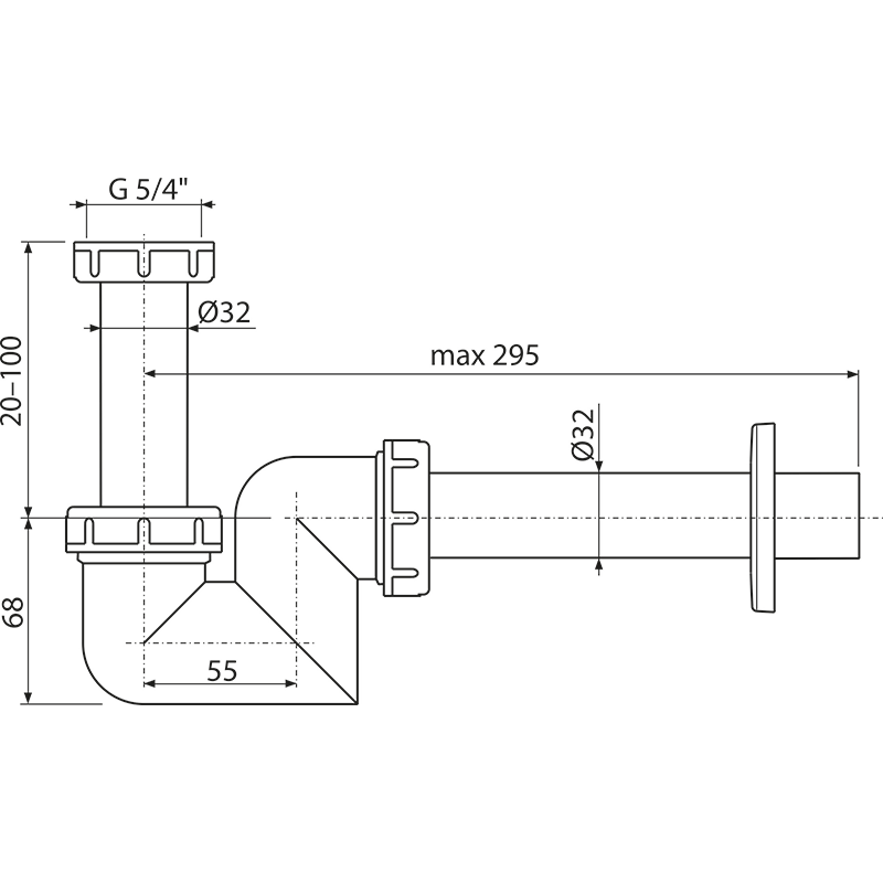 Сифон для раковины и биде Alcaplast A45F-DN32