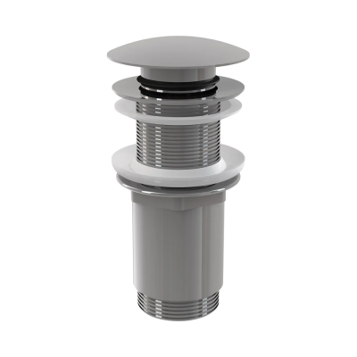 A395 Водослив для умывальника click/clack 5/4", цельнометаллический с большой заглушкой