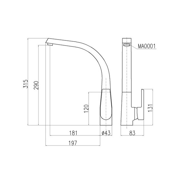 V819.5 KITCHEN Смеситель кухонный