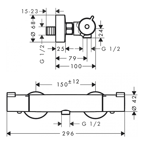Термостат для душа, хром Hansgrohe Ecostat 1001 CL ВМ 13211000