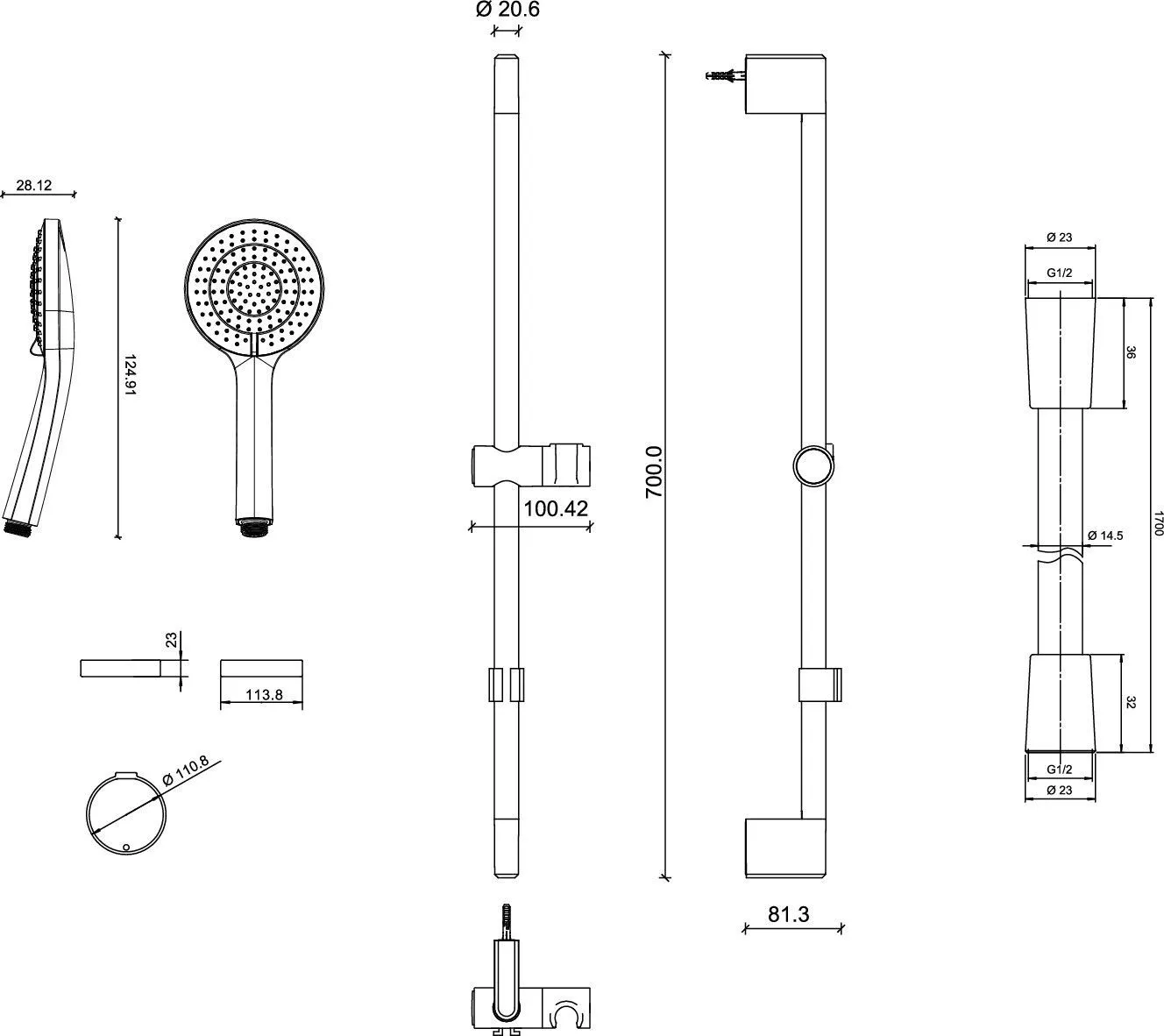 Комплект 3в1: Смесители для ванны Jacob Delafon Elite K20030201