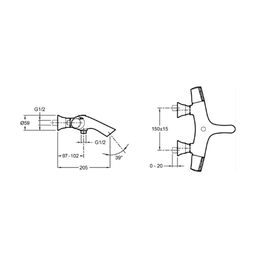 Термостат для ванны, хром Jacob Delafon Symbol E71684-CP