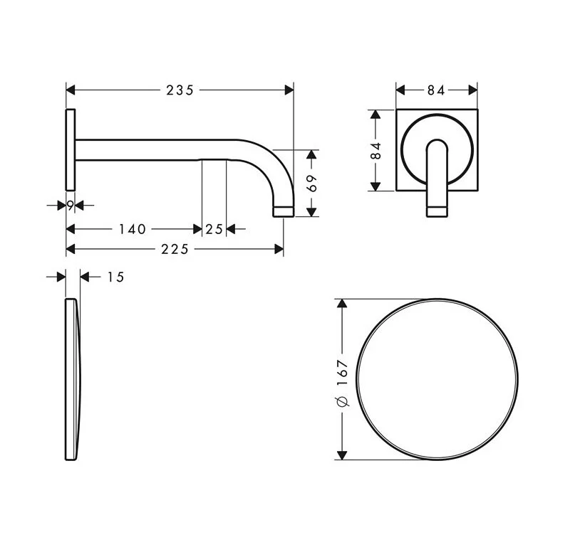 Смеситель для раковины, сенсорный, хром Axor Uno 38120000