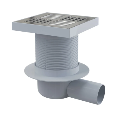 Трап точечный для пола 150x150/50, боковой слив, гидрозатвор Alcaplast APV5411