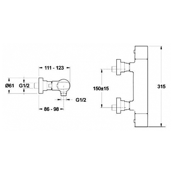 Термостат для душа, хром Jacob Delafon Aleo E72352-CP