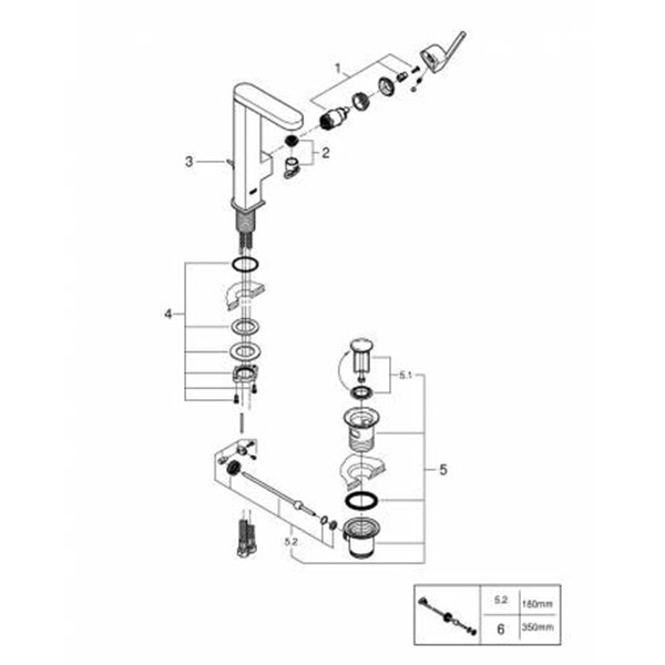 Смеситель для раковины с донным клапаном, размер L, хром Grohe Plus 23851003
