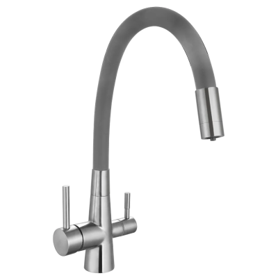Смеситель для кухни, с подключением к фильтру, нержавеющий серый ESKO Coral CL 03 G