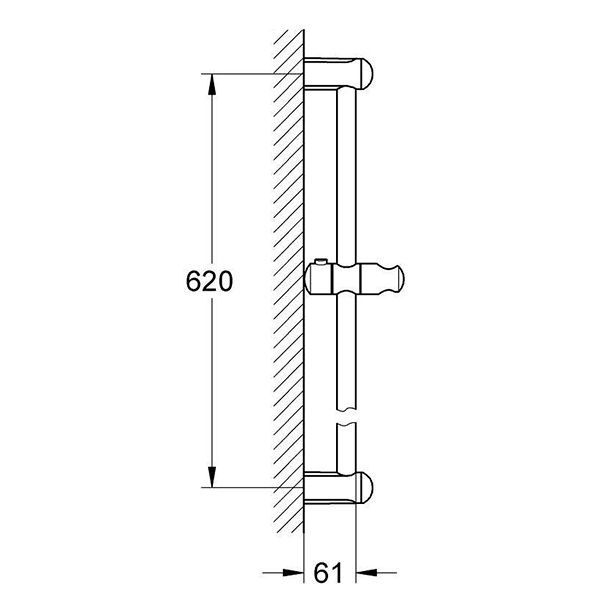 Душевая штанга 600, хром Grohe New Tempesta 27523000