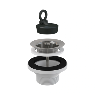Донный клапан для раковины, с пробкой и нержавеющей peшeткой DN63 Alcaplast A31