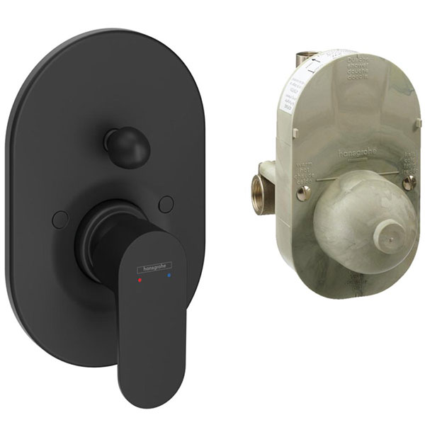 Смеситель для душа со скрытой монтажной частью, черный Hansgrohe Rebris S 72448670