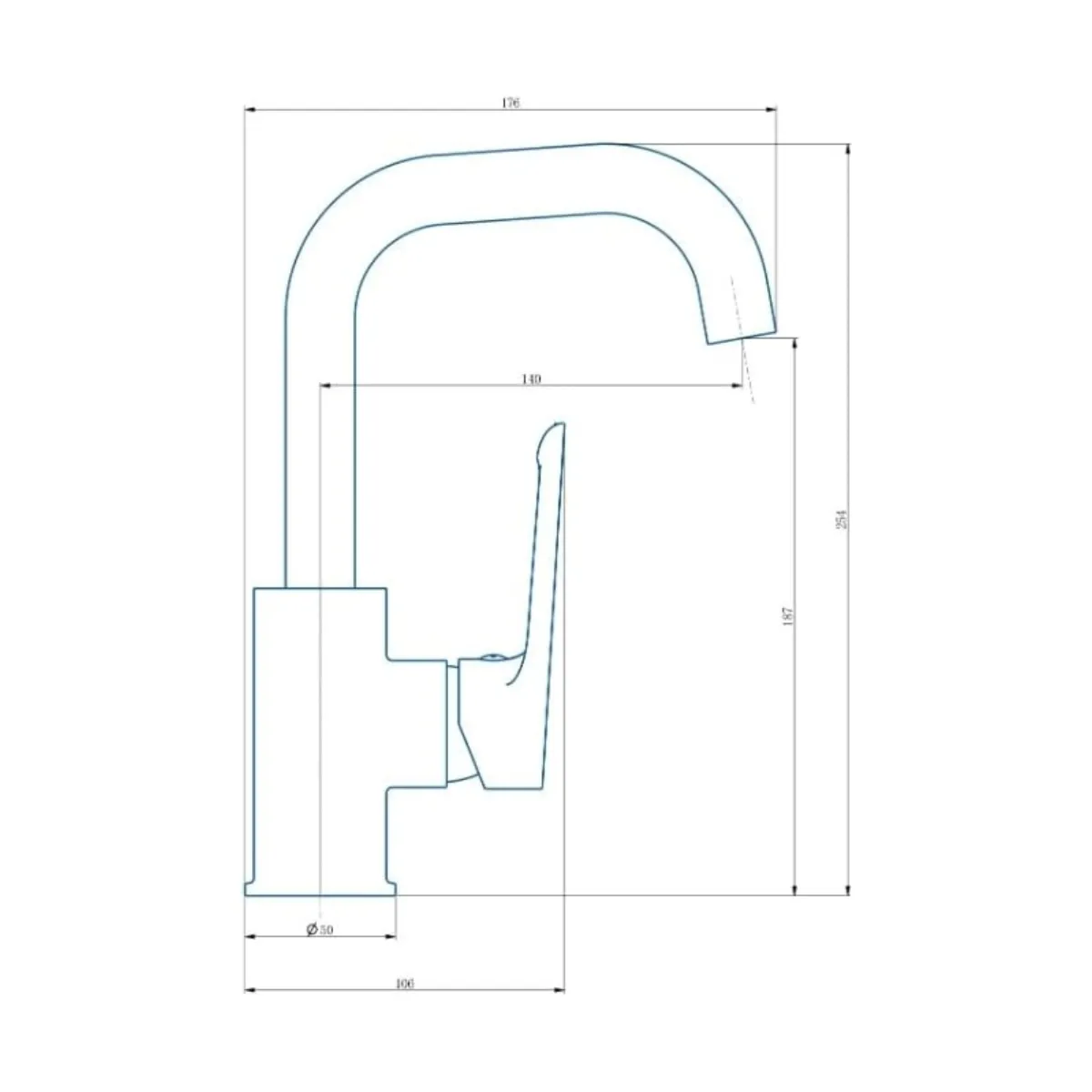 Смеситель для раковины, поворотный, хром ESKO Lagos LG26M