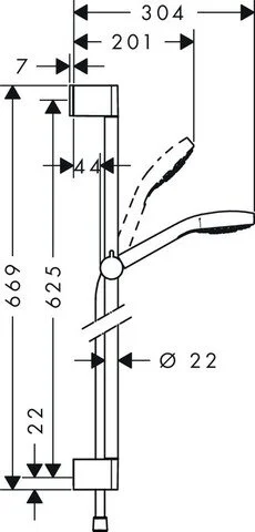 Душевой гарнитур 650, хром Hansgrohe Croma Select S 26564400