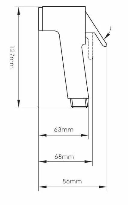 Гигиенический душ с держателем и шлангом 1500, хром VODA VHS01