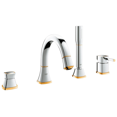 Смеситель для ванны на 4 отверстия, хром/золото Grohe Grandera 19936IG0 