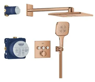 Душевая система встраиваемая, теплый закат глянцевый Grohe Rainshower 310 Cube SmartControl 34864DA0