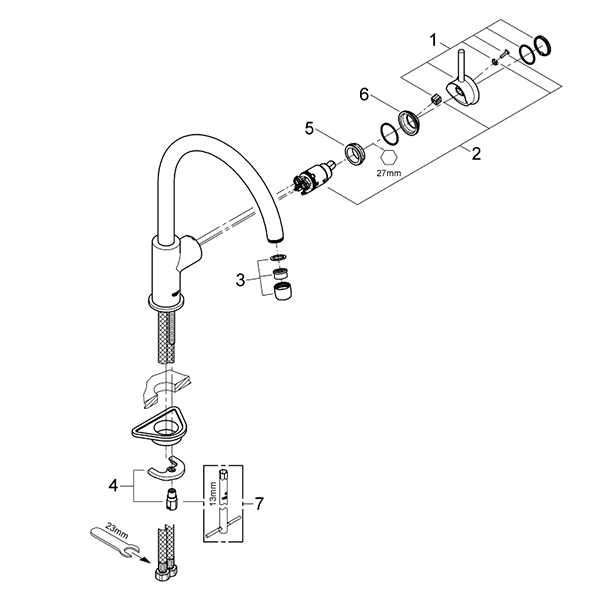Смеситель для мойки Grohe BauClassic 31234000 | Купить в Алматы