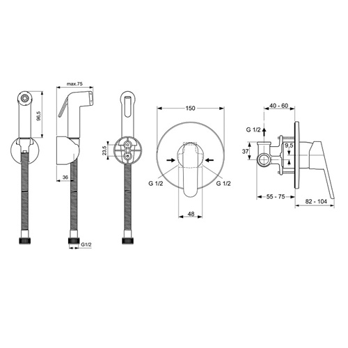 K20102703 Комплект Инсталляция Ideal Standard, Esedra Унитаз подвесной с крышкой микролифт, панель с