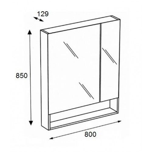 Зеркало-шкаф 80, фиолетовое Roca Gap ZRU9302753