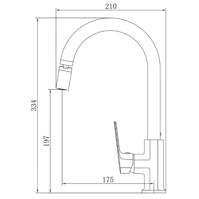Смеситель для кухни, черный VODA Surf Black SF519BAR