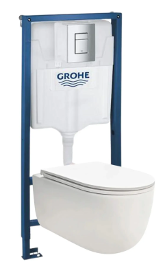 Комплект 4в1: Инсталляция с панелью смыва 38772001, унитаз с сиденьем WCT3011 SSWW K24020101