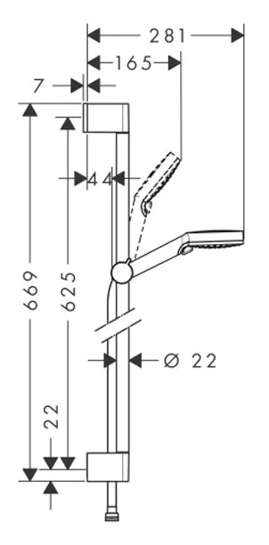 Душевой гарнитур 65, белый/хром Hansgrohe Crometta VaRio 26532400