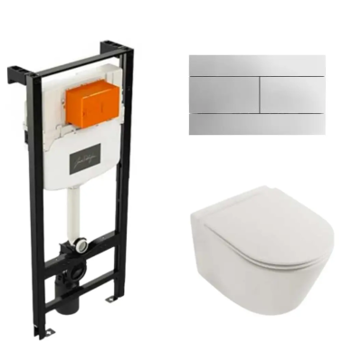 Комплект 4в1: Инсталляция, панель смыва E4316-CP, унитаз, сиденье Jacob Delafon Rodin K25011501