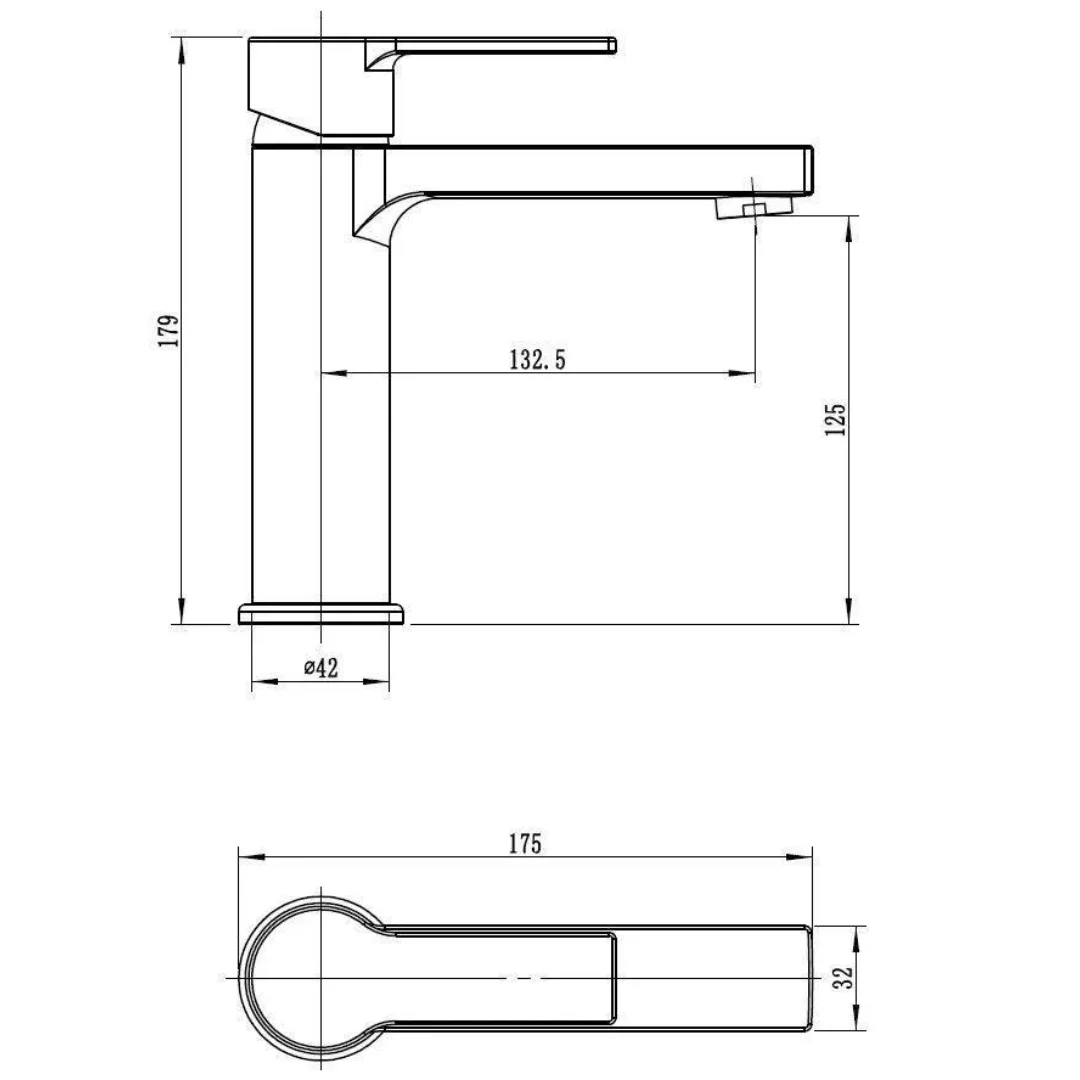 Смеситель для раковины, без донного клапана хром VODA Raft RF26