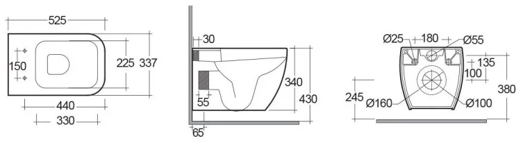 Комплект 4в1: Инсталляция с панелью смыва M371, унитаз с сиденьем Metropolitan K21062202