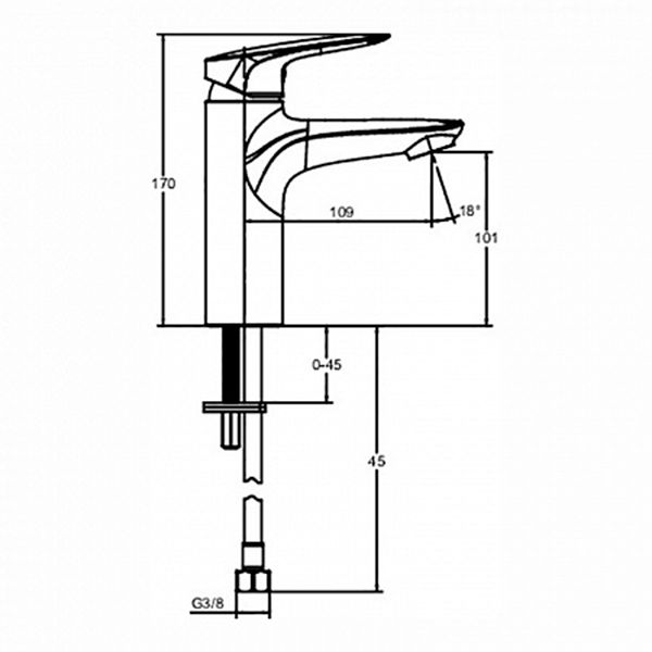 Смеситель для раковины, хром Jacob Delafon Elite E32908-CP