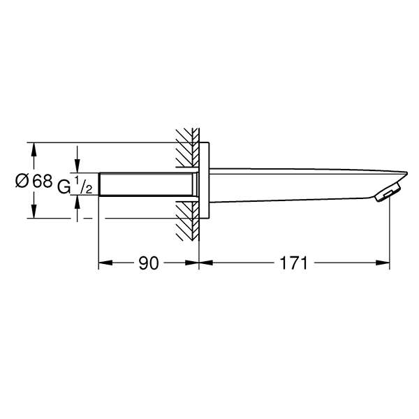 Излив для ванны, хром Grohe BauCosmopolitan 13255001
