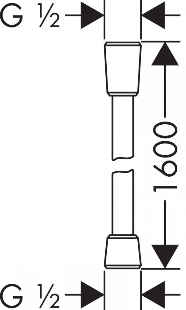 Душевой шланг 1600, шлифованный черный хром Hansgrohe Isiflex 28276340