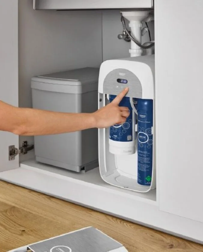 Смеситель для кухни с системой фильтрации, охлаждения,газир-ния, суперсталь Grohe Blue Home 31455DC1