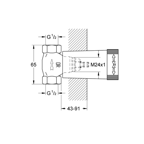 29032000 Механизм скрытого вентиля 1/2" 