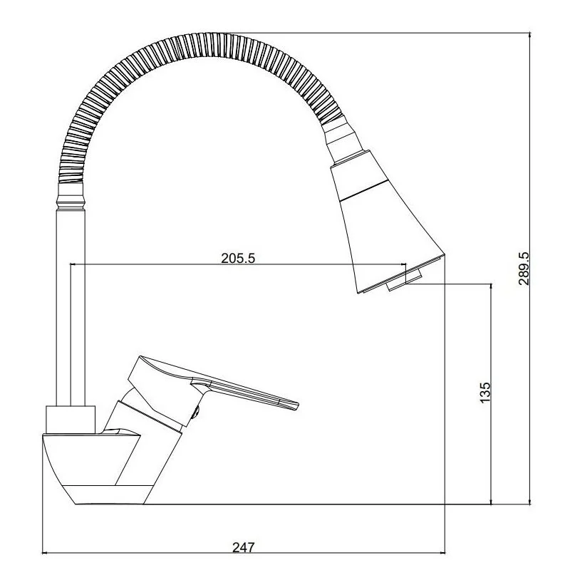 Смеситель для кухни, хром VODA Breeze BZ519flex