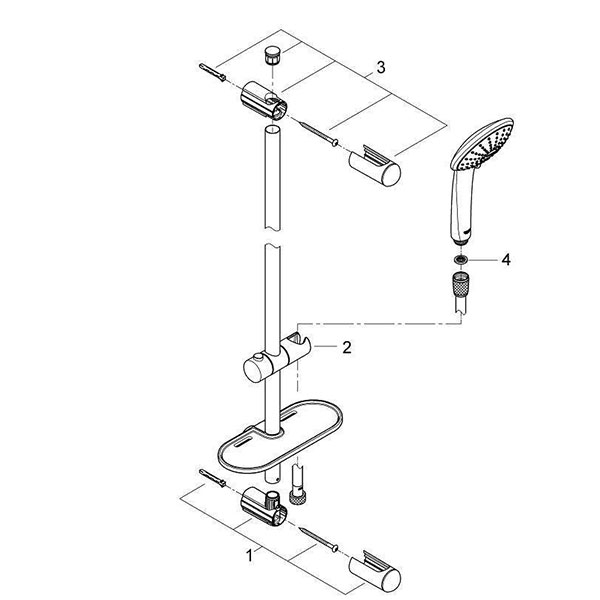 Душевой гарнитур 900, с мыльницей, хром Grohe Euphoria 110 Mono 27267001