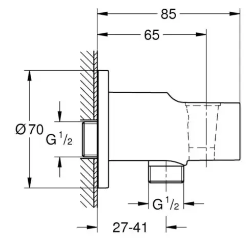 Гигиенический душ со встраиваемым смесителем, хром Grohe BauLoop 125078