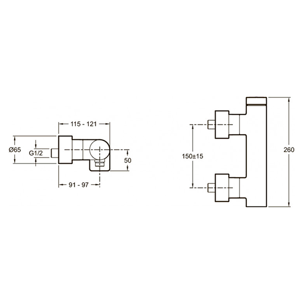 Смеситель для душа, титан Jacob Delafon Composed E73091-TT