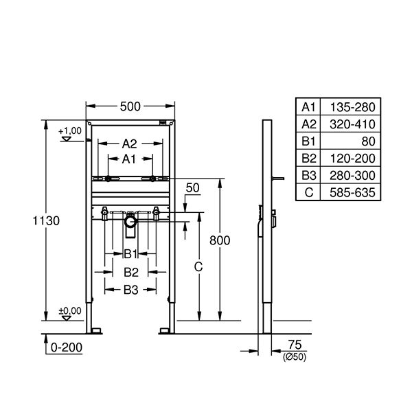 Инсталляция для раковины Grohe Rapid SL 38554001