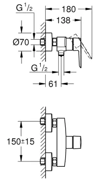 Смеситель для душа, черный Grohe QuickFix Start 322792432