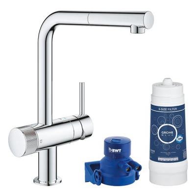 Смеситель для кухни с фильтрацией, стартовый комплект 3в1 Grohe Blue Pure Minta 119706
