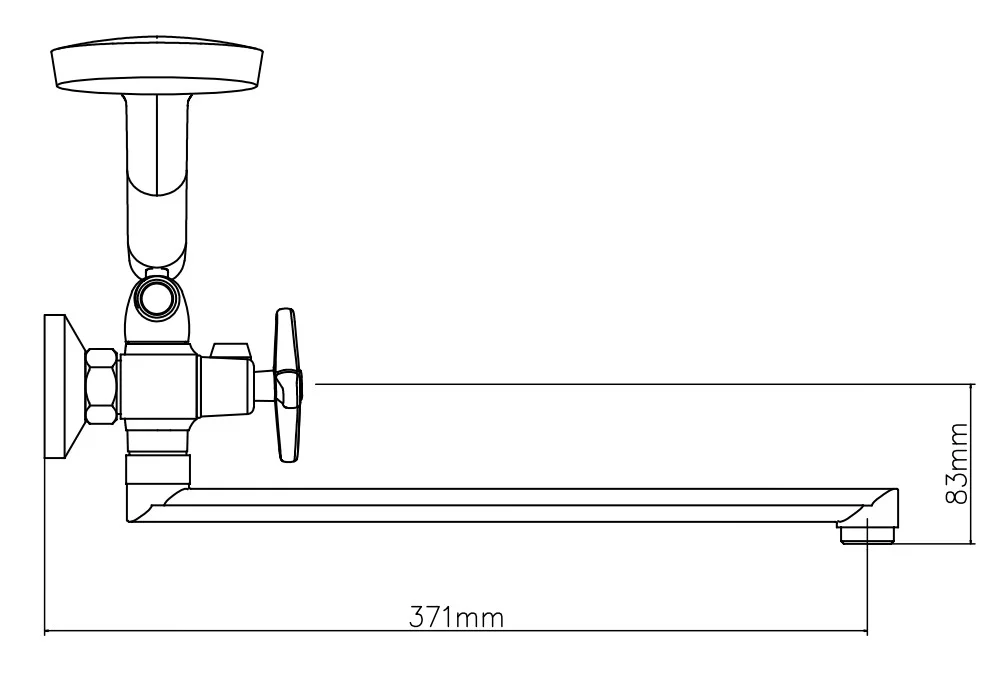 Смеситель для ванны, длинный излив, хром VODA Star STR31