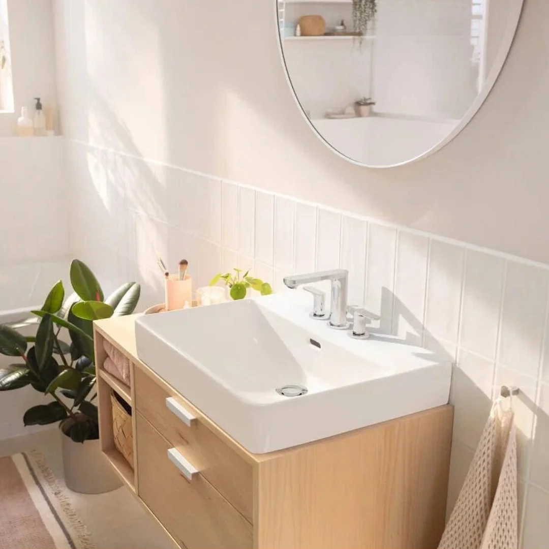 Смеситель для раковины, на 3 отверстия, с донным клапаном, хром Hansgrohe Rebris S 72530000