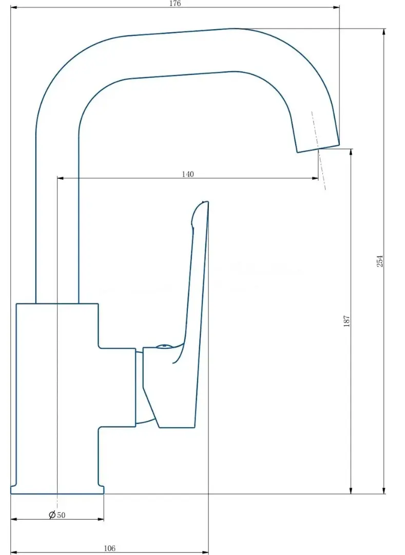 Смеситель для раковины, поворотный, черный ESKO Lagos Black LG26MB