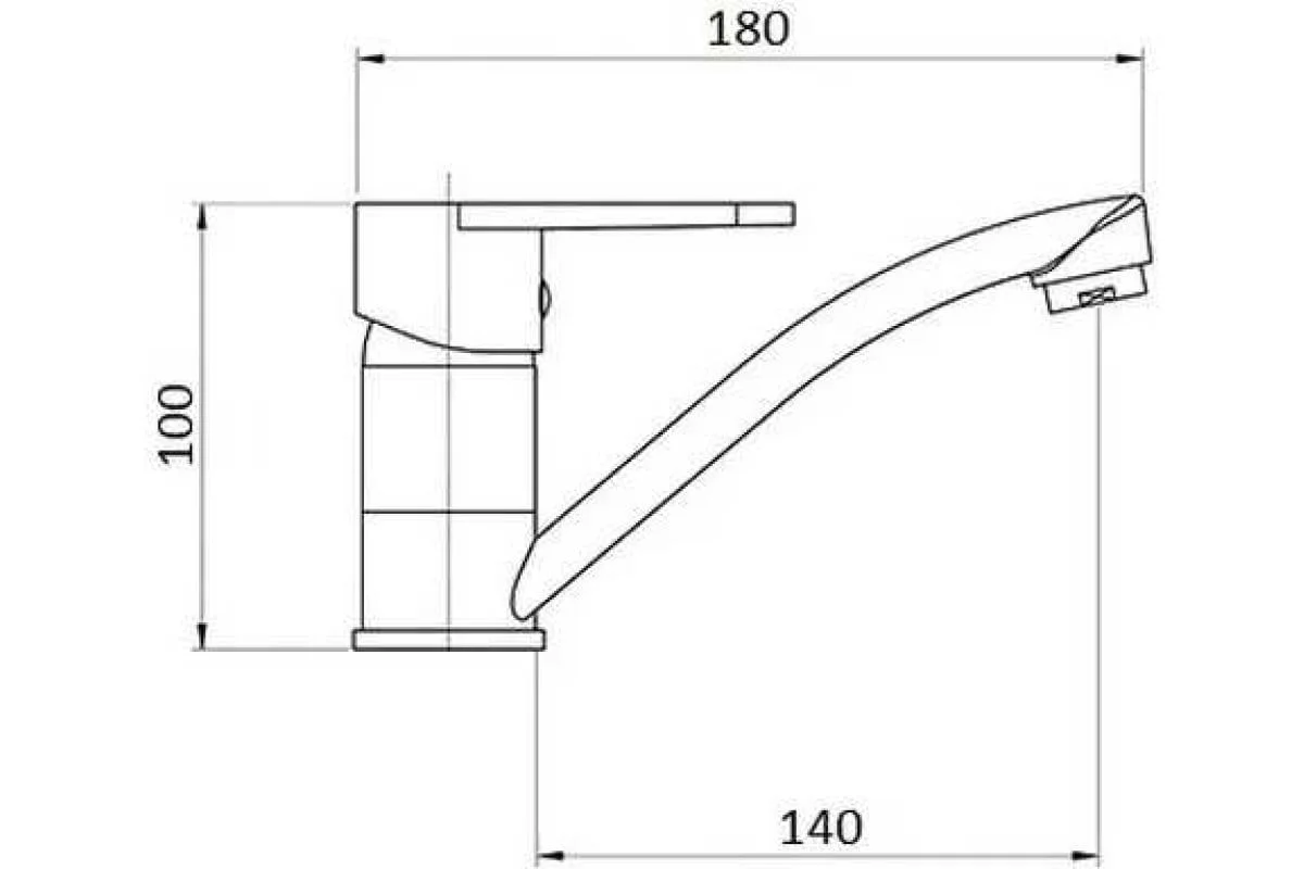 Смеситель для кухни, хром VODA DP15