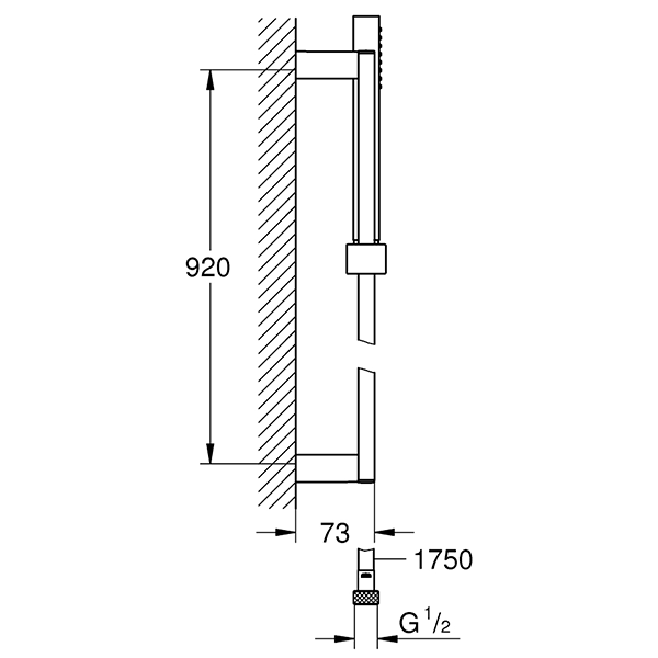 Душевой гарнитур 900, хром Grohe Euphoria Cube Stick 27700000