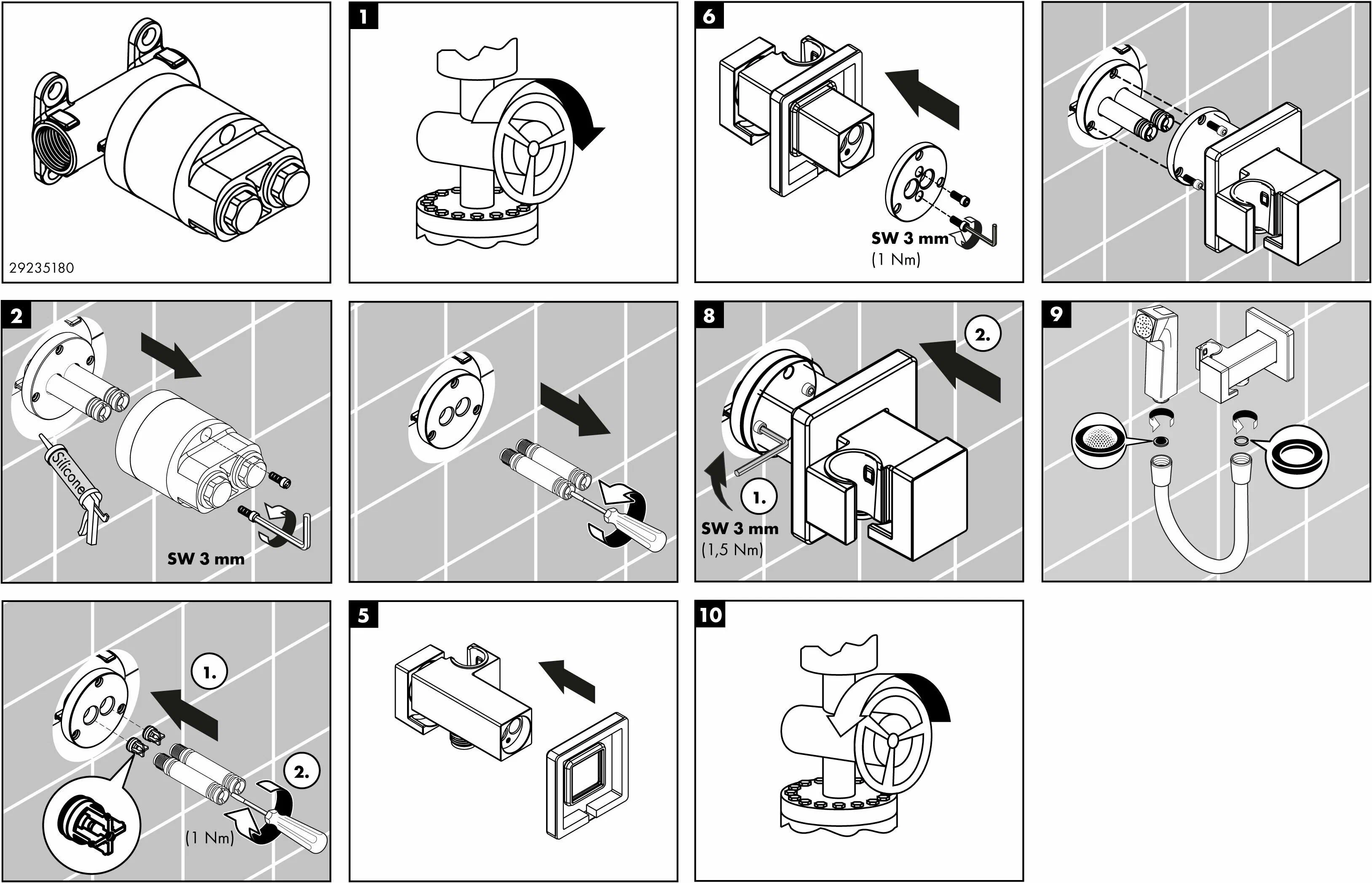 Гигиенический душ с держателем и шлангом 1250, без смешивания, хром Hansgrohe 29231000