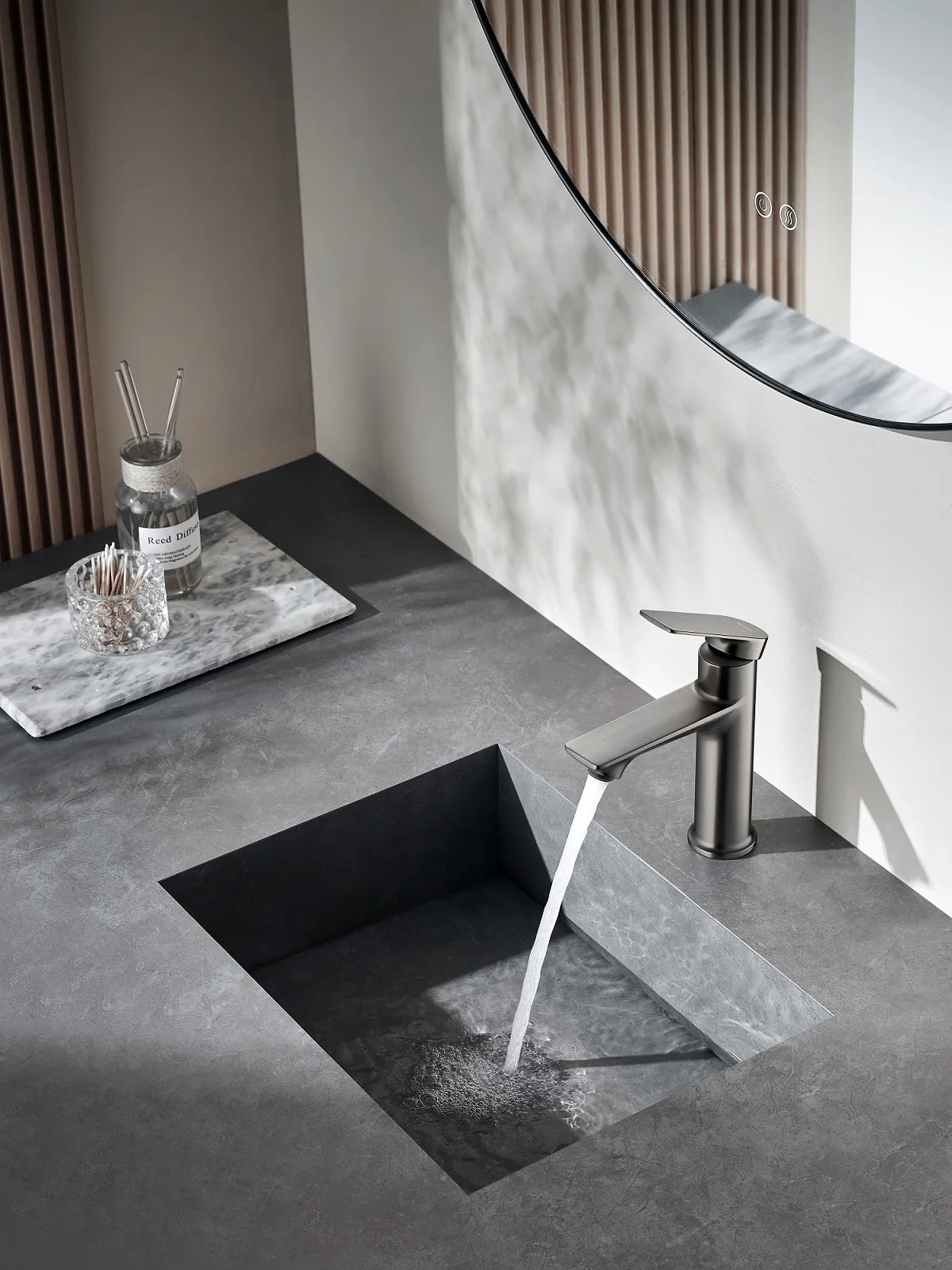 Смеситель для раковины, серый SSWW SATM015A-GA0-1