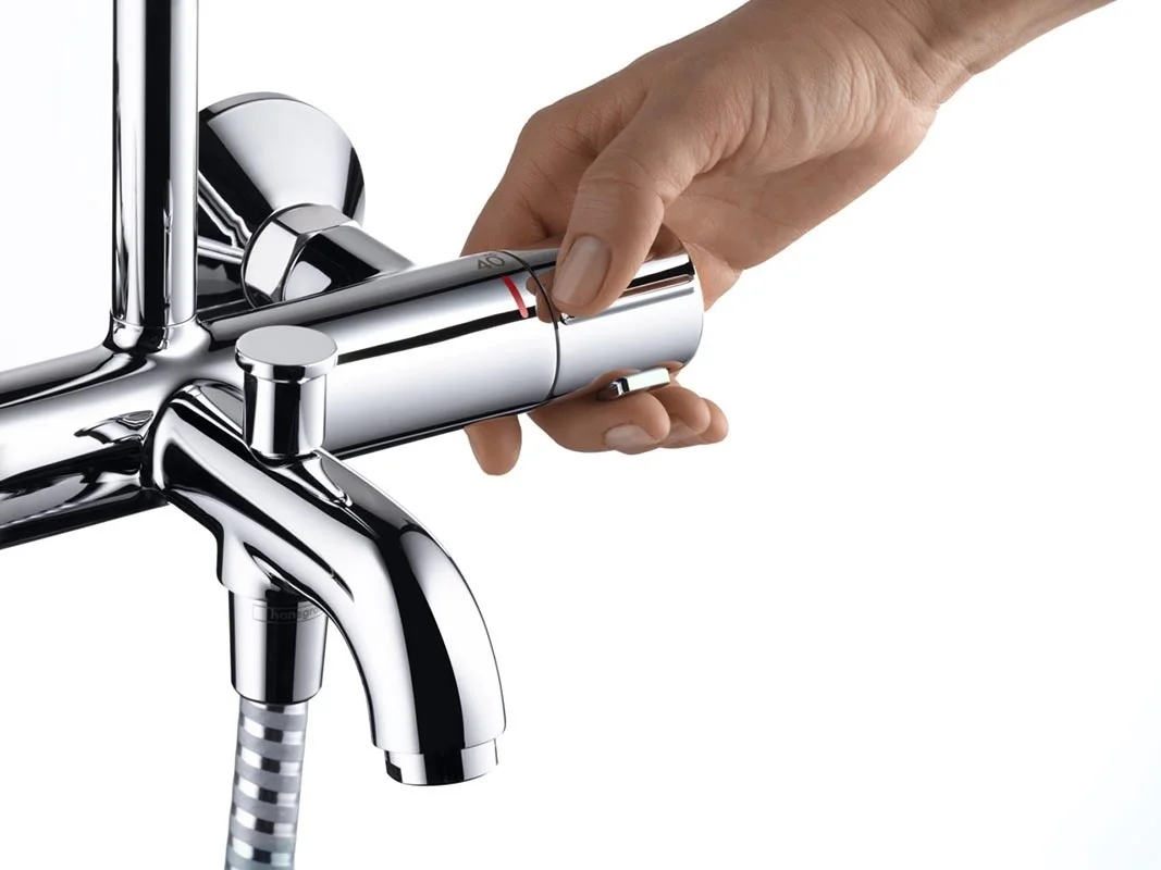 Душевая система с термостатом для ванны, хром Hansgrohe Vernis Shape 230 Showerpipe 26284000