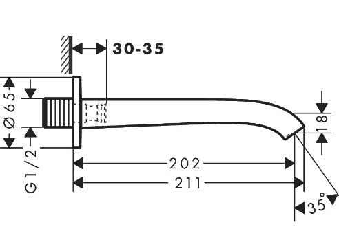Излив для ванны, бронза Hansgrohe Vivenis 75410140