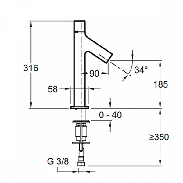 Смеситель для раковины, высокий, хром Jacob Delafon Talan E10379RU-CP